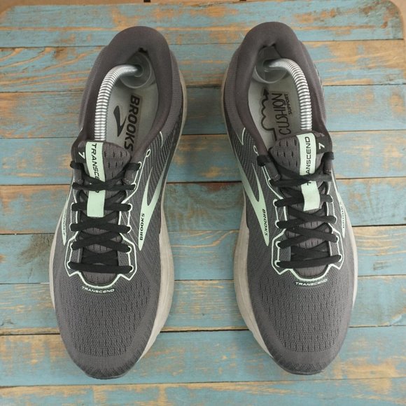Brooks Womens Transcend 7 Running Shoes Gray Mint Green Synthetic Lace Up Sz 11B - Picture 8 of 11